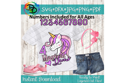 Birthday svg&2C; Unicorn svg&2C; Magical Years svg&2C; Unicorn shirt svg&2C; Unic
