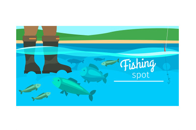 Fishing sport horizontal banner