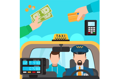 Inside taxi, payment methods