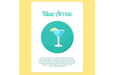 Blue Arrow cocktail sticker