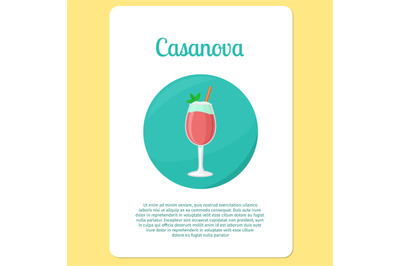 Casanova cocktail drink in circle icon