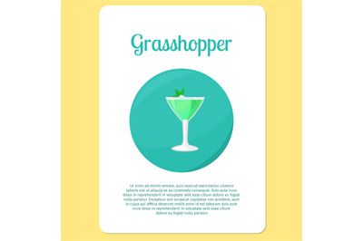 Grasshopper cocktail drink in circle icon