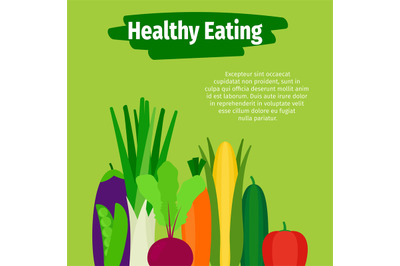 Healthy eating illustration with vegetables