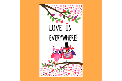 Owl Happy Valentines Day flyer