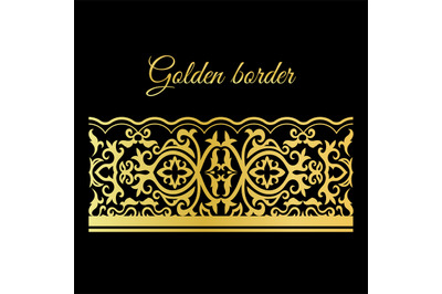 Traditional golden lacy seamless border