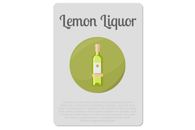 Lemon liquor alcohol sticker with bottle