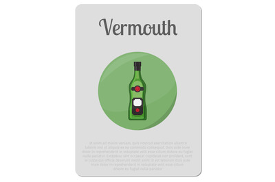 Vermouth alcohol sticker with bottle