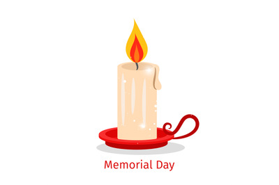 Memorial day card with candle