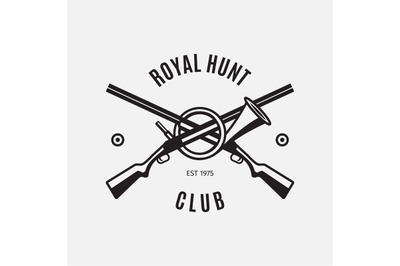 Vintage hunt club logo with rifles