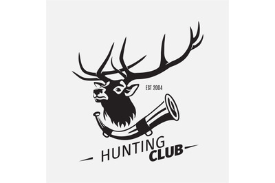 Vintage hunting club logo with deer