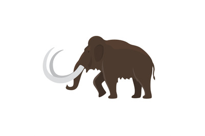 Prehistoric animal mammoth icon