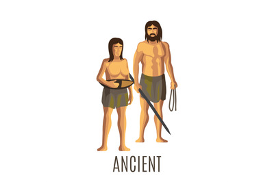 Ancient prehistoric woman and man