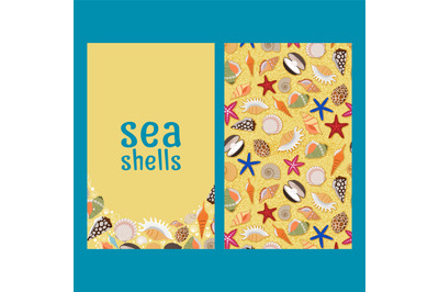 Sea shells vector flyers or brochures