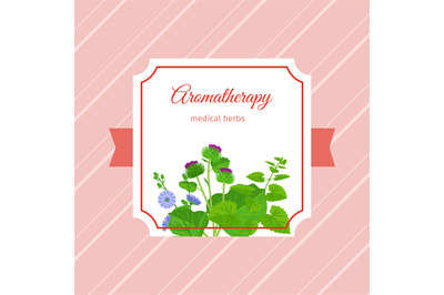 Aromatherapy medical herbs label design