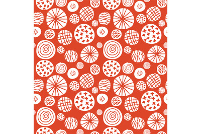 Big polka dot red sketch pattern