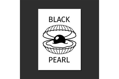 Black pearl in shell logo template