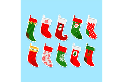 Christmas socks stickers