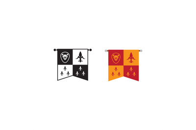 Medieval kingdom emblem, flag icons