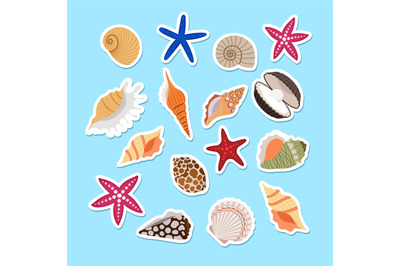 Sea shells cute stickers