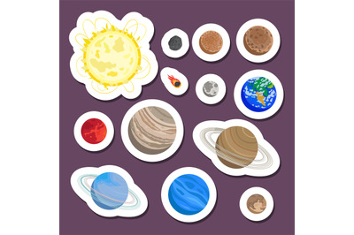 Solar system planet stickers