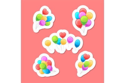 Balloons stickers set