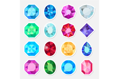 Jewels or precious gem stickers set