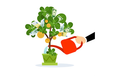 Money tree care illustration