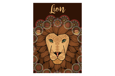 Lion ornamental card design