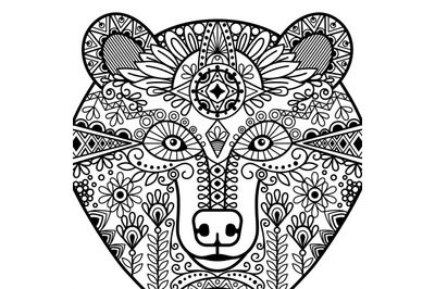 Zentangle bear head