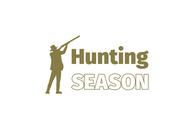 Hunting season logo template with man