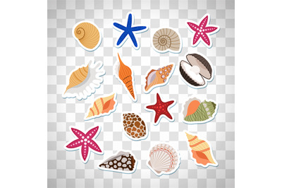 Sea shells cute stickers