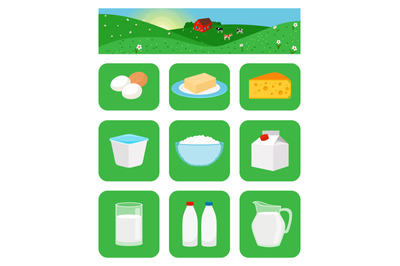 Milk products icons