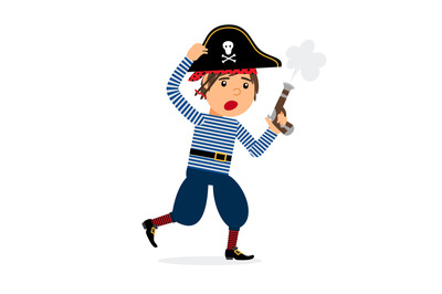 Pirate character running with pistol