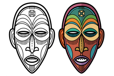 Indian aztec, african, mexican historic tribal mask