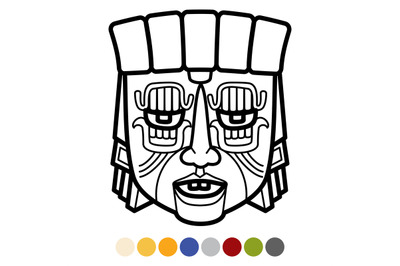 Indian aztec, african, mexican tribal mask