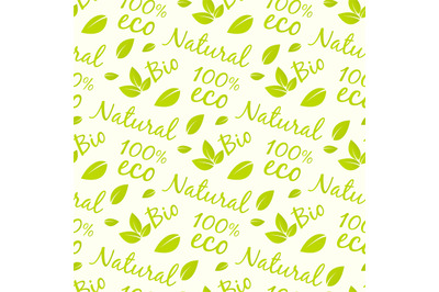 Eco products seamless pattern design. Bio, natural, eco