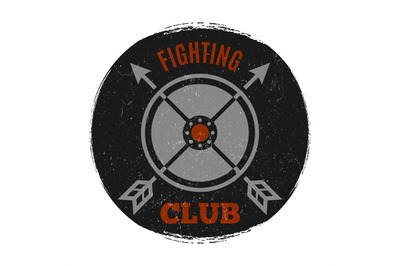 Fighting club label with vintage grunge effect