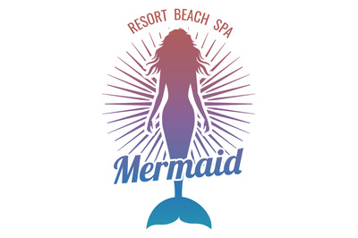 Mermaid silhouette stylized vector logo