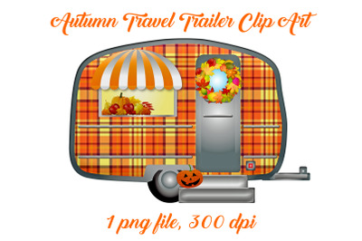 Autumn Travel Trailer Clip Art