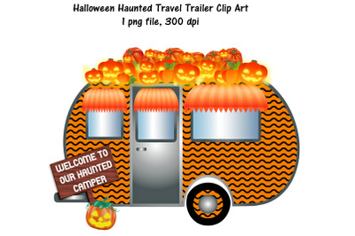 Halloween Haunted Travel Trailer Clip Art