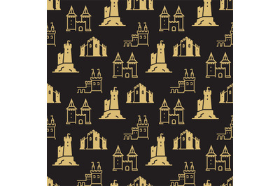 Castles&2C; fortress&2C; bastions seamless pattern