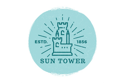 Medieval tower label vector