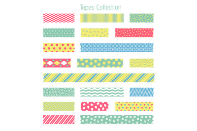 Scotch with trendy geometric pattern. Adhesive tape for scrapbook vect