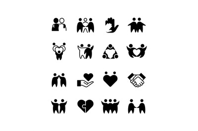 Friends, buddies, man hug line icons. Friendship, harmony and friendly