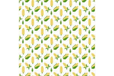 Colorful corn seamless pattern. Vector corn texture design