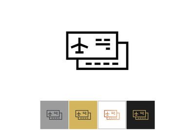 Airplane ticket icon, airliner travel ticket or plane entrance seat si