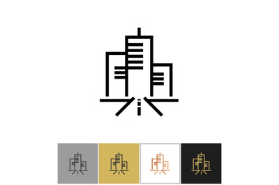 City icon, urban living sign or metropolitan residence symbol