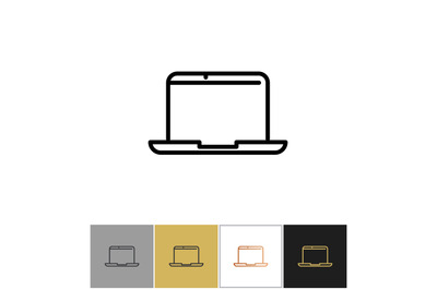 Laptop icon, professional notebook computer symbol