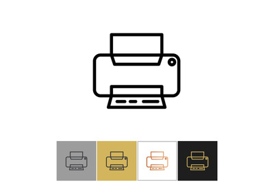 Printer icon, office printing document equipment simple symbol