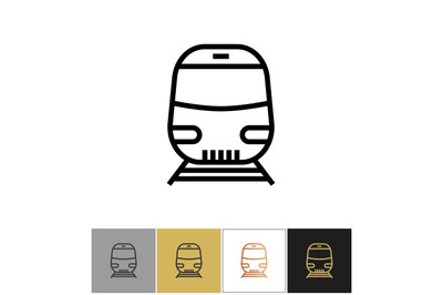 Train icon, railway transport sign or metro station underground railro